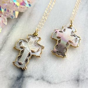 Mother of Pearl Shell Cross Necklace